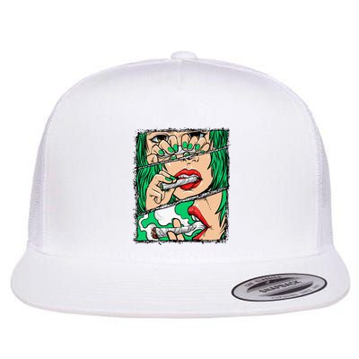 Roll It Lick It Smoke It Marijuana Pot Weed Flatbill Hat