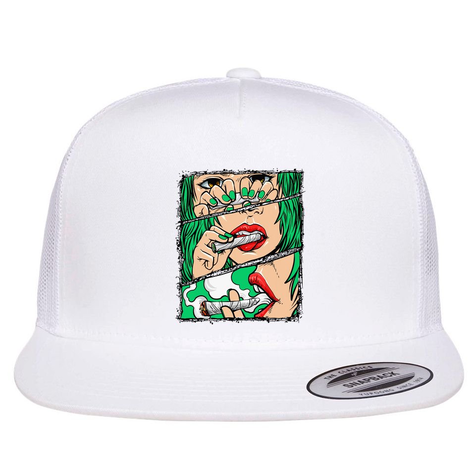 Roll It Lick It Smoke It Marijuana Pot Weed Flat Bill Trucker Hat