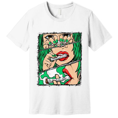 Roll It Lick It Smoke It Marijuana Pot Weed Premium T-Shirt