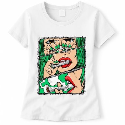 Roll It Lick It Smoke It Marijuana Pot Weed Womens T-Shirt