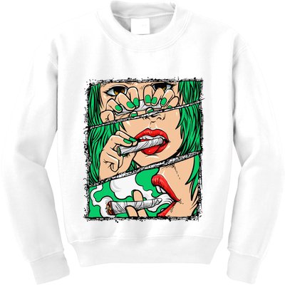 Roll It Lick It Smoke It Marijuana Pot Weed Kids Sweatshirt
