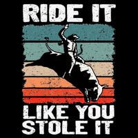 Ride It Like You Stole It Rodeo Bull Riding Cowboy Tall T-Shirt