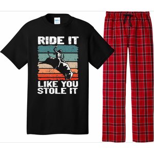 Ride It Like You Stole It Rodeo Bull Riding Cowboy Pajama Set