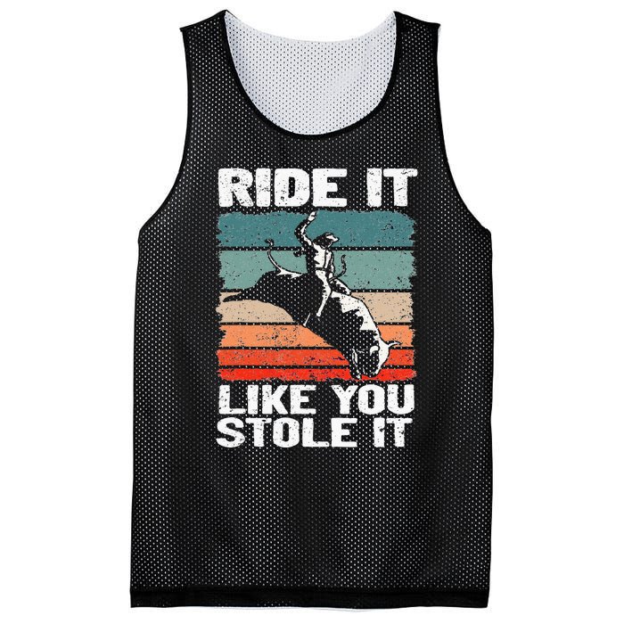 Ride It Like You Stole It Rodeo Bull Riding Cowboy Mesh Reversible Basketball Jersey Tank