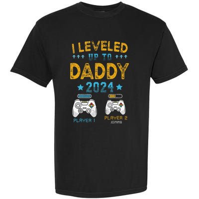 Retro I Leveled Up To Daddy 2024 First Time Dad Garment-Dyed Heavyweight T-Shirt