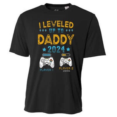 Retro I Leveled Up To Daddy 2024 First Time Dad Cooling Performance Crew T-Shirt