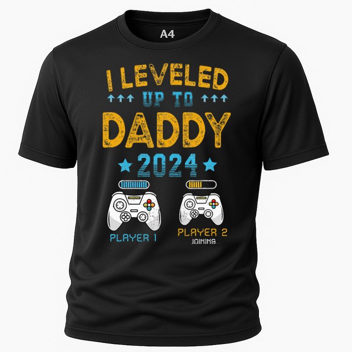 Retro I Leveled Up To Daddy 2024 First Time Dad Cooling Performance Crew T-Shirt