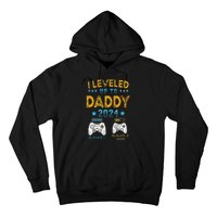 Retro I Leveled Up To Daddy 2024 First Time Dad Hoodie