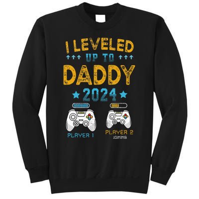 Retro I Leveled Up To Daddy 2024 First Time Dad Sweatshirt