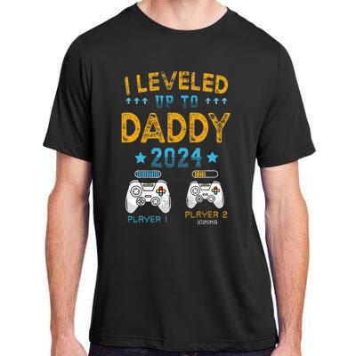 Retro I Leveled Up To Daddy 2024 First Time Dad Adult ChromaSoft Performance T-Shirt