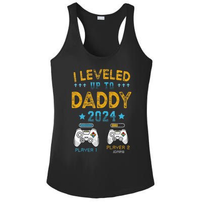 Retro I Leveled Up To Daddy 2024 First Time Dad Ladies PosiCharge Competitor Racerback Tank