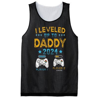 Retro I Leveled Up To Daddy 2024 First Time Dad Mesh Reversible Basketball Jersey Tank