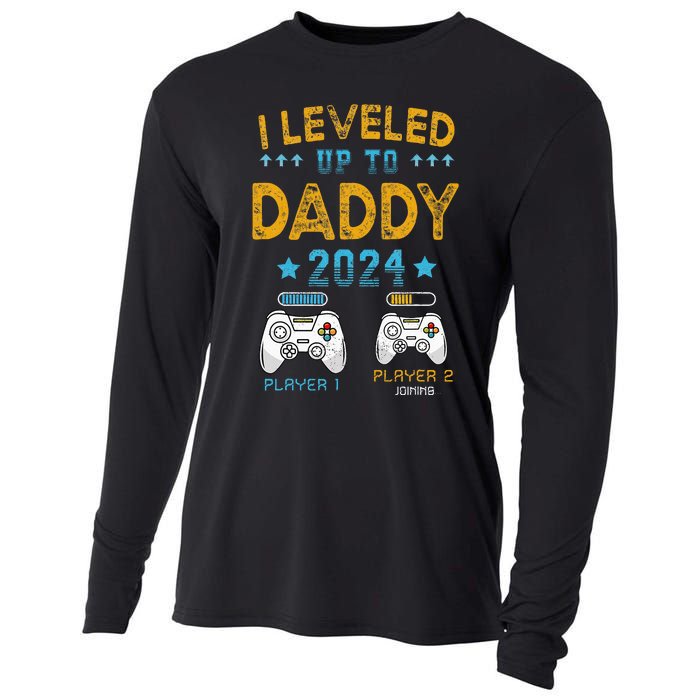 Retro I Leveled Up To Daddy 2024 First Time Dad Cooling Performance Long Sleeve Crew