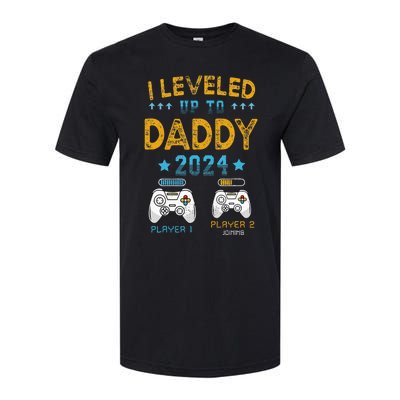 Retro I Leveled Up To Daddy 2024 First Time Dad Softstyle CVC T-Shirt