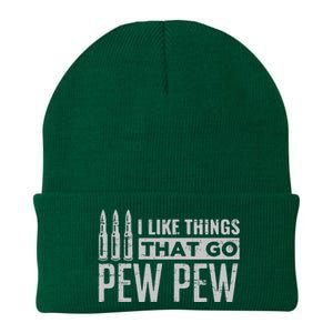 Retro I Like Things That Go Pew Pew Gun Enthusiast Apparel Knit Cap Winter Beanie