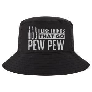 Retro I Like Things That Go Pew Pew Gun Enthusiast Apparel Cool Comfort Performance Bucket Hat