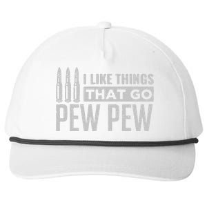 Retro I Like Things That Go Pew Pew Gun Enthusiast Apparel Snapback Five-Panel Rope Hat