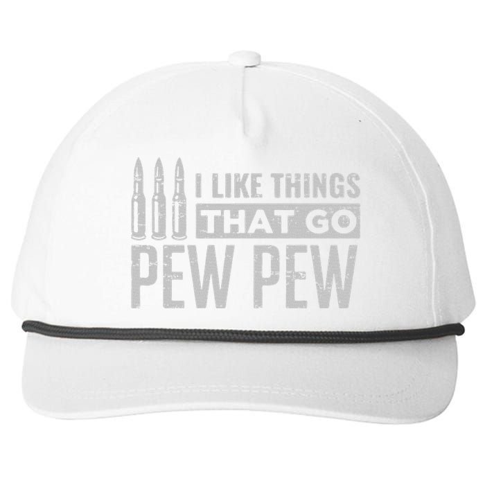 Retro I Like Things That Go Pew Pew Gun Enthusiast Apparel Snapback Five-Panel Rope Hat