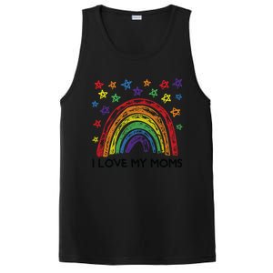 Rainbow I Love My Moms Family Two Mothers 2 Mommies Cute Gift PosiCharge Competitor Tank