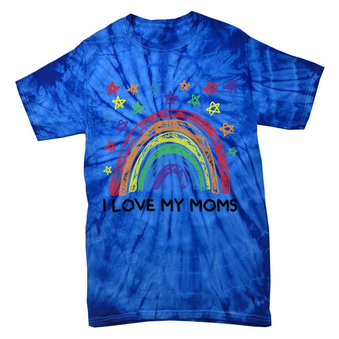 Rainbow I Love My Moms Family Two Mothers 2 Mommies Cute Gift Tie-Dye T-Shirt