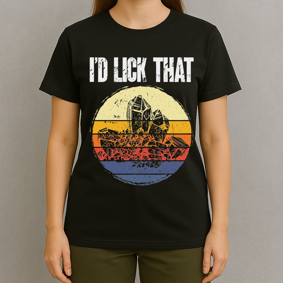 Rockhound ID Lick That Retro Geology Rock Collecting T-Shirt