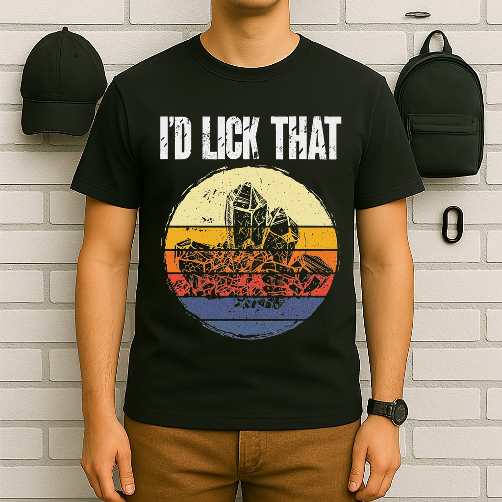 Rockhound ID Lick That Retro Geology Rock Collecting T-Shirt