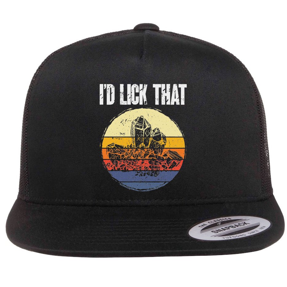 Rockhound ID Lick That Retro Geology Rock Collecting Flat Bill Trucker Hat