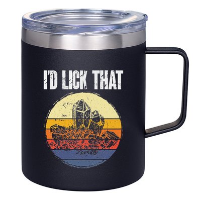 Rockhound ID Lick That Retro Geology Rock Collecting 12oz Stainless Steel Coffee Mug