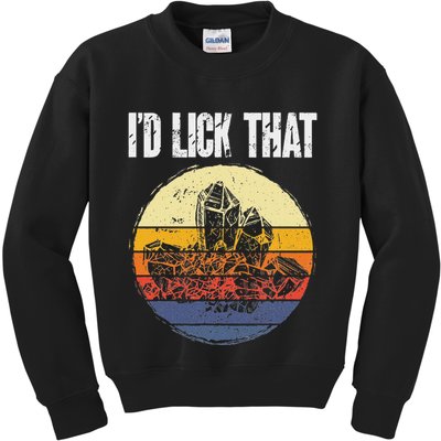 Rockhound ID Lick That Retro Geology Rock Collecting Kids Sweatshirt