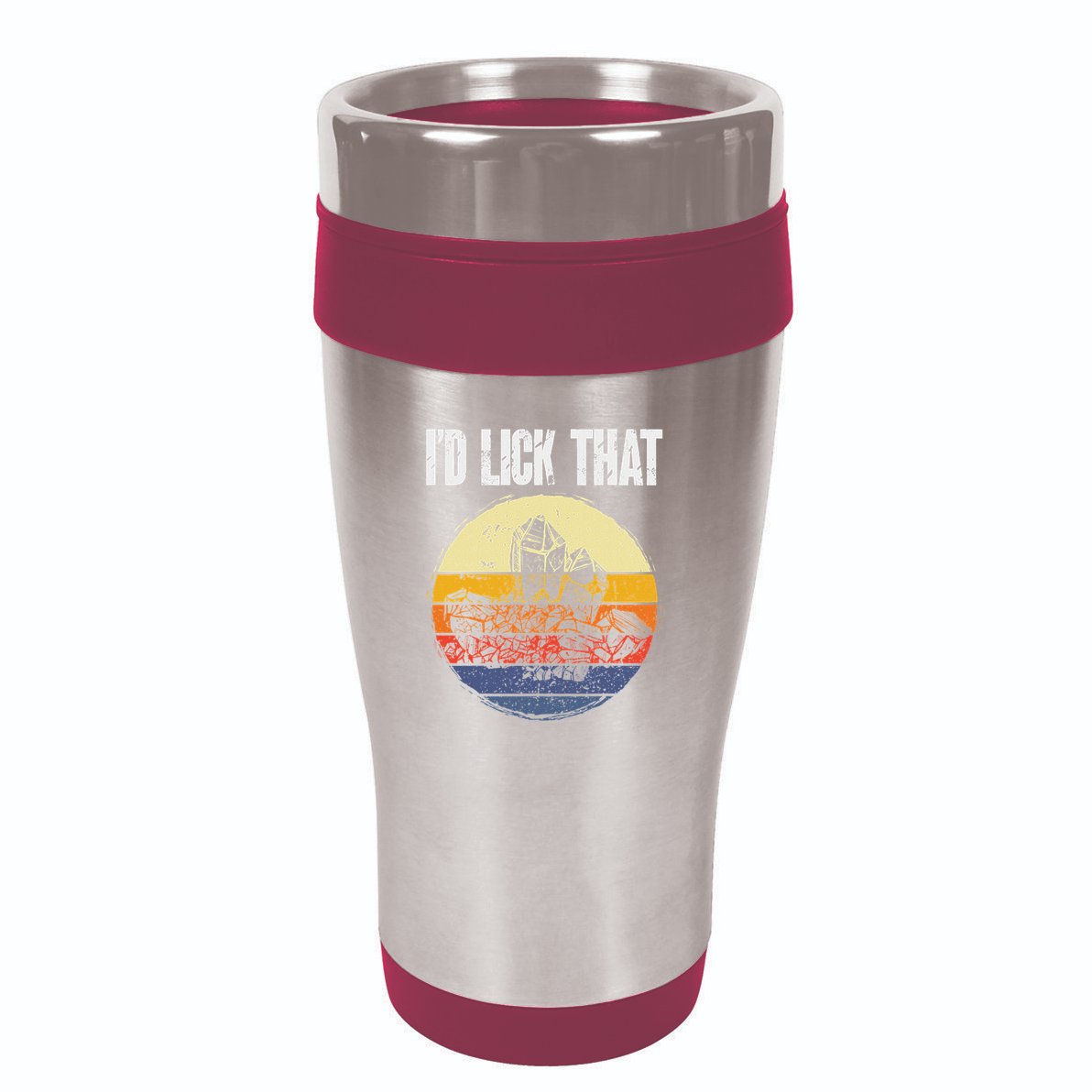 Rockhound ID Lick That Retro Geology Rock Collecting 16oz Travel Tumbler