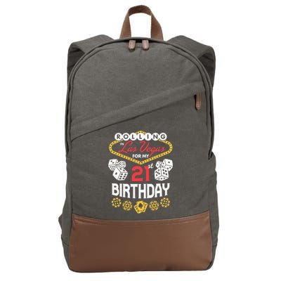 Rolling In Las Vegas For My 21st Birthday Cotton Canvas Backpack
