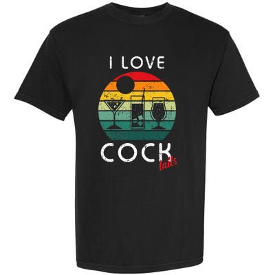 Retro I Love Cocktails Funny Adult Drinking Humor Pun Garment-Dyed Heavyweight T-Shirt