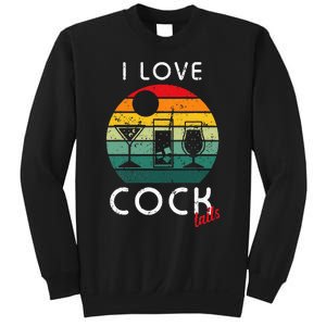 Retro I Love Cocktails Funny Adult Drinking Humor Pun Sweatshirt