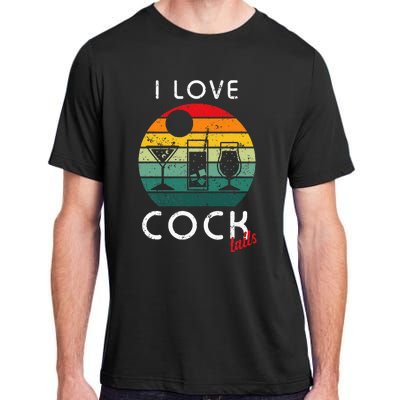 Retro I Love Cocktails Funny Adult Drinking Humor Pun Adult ChromaSoft Performance T-Shirt