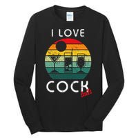 Retro I Love Cocktails Funny Adult Drinking Humor Pun Tall Long Sleeve T-Shirt