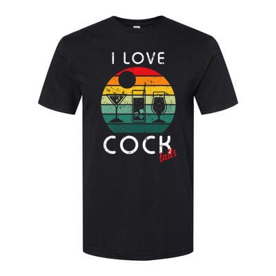 Retro I Love Cocktails Funny Adult Drinking Humor Pun Softstyle CVC T-Shirt