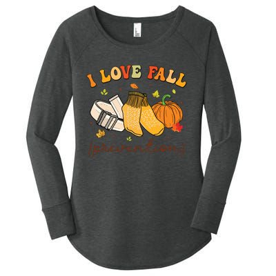 Retro I Love Fall Prevention Fall Physical Therapy Groovy Women's Perfect Tri Tunic Long Sleeve Shirt