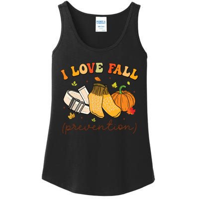 Retro I Love Fall Prevention Fall Physical Therapy Groovy Ladies Essential Tank