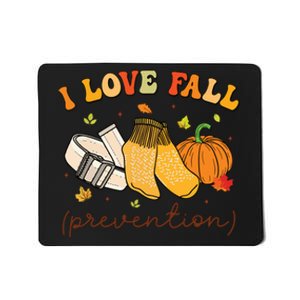 Retro I Love Fall Prevention Fall Physical Therapy Groovy Mousepad