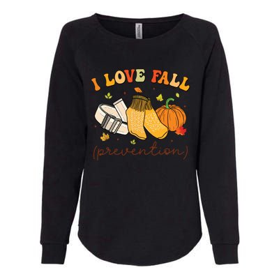 Retro I Love Fall Prevention Fall Physical Therapy Groovy Womens California Wash Sweatshirt