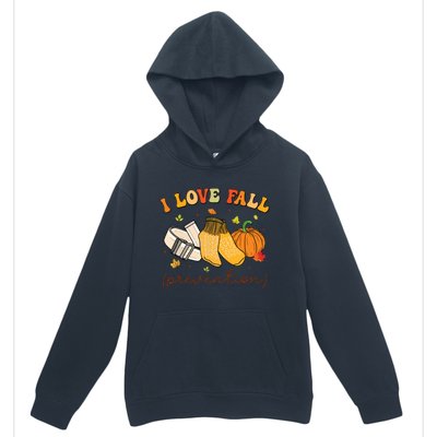 Retro I Love Fall Prevention Fall Physical Therapy Groovy Urban Pullover Hoodie