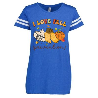 Retro I Love Fall Prevention Fall Physical Therapy Groovy Enza Ladies Jersey Football T-Shirt