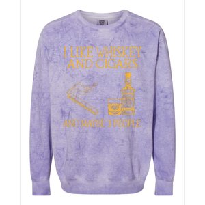 Retro I Like Whiskey And Cigars And Maybe 3 People Colorblast Crewneck Sweatshirt