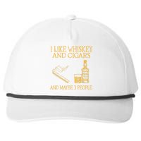 Retro I Like Whiskey And Cigars And Maybe 3 People Snapback Five-Panel Rope Hat