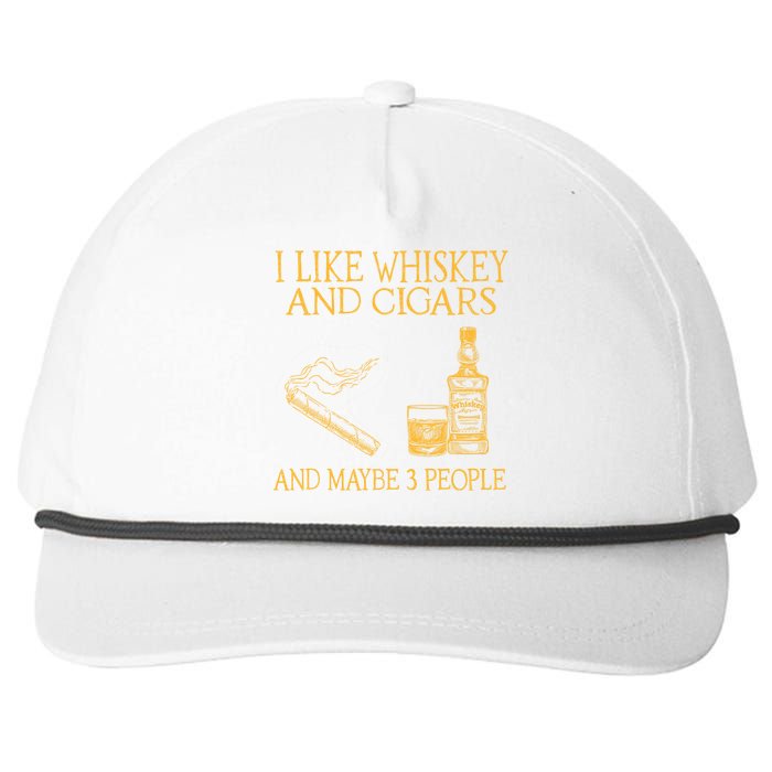 Retro I Like Whiskey And Cigars And Maybe 3 People Snapback Five-Panel Rope Hat