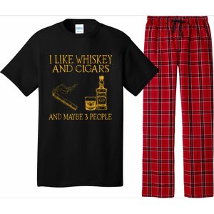 Retro I Like Whiskey And Cigars And Maybe 3 People Pajama Set