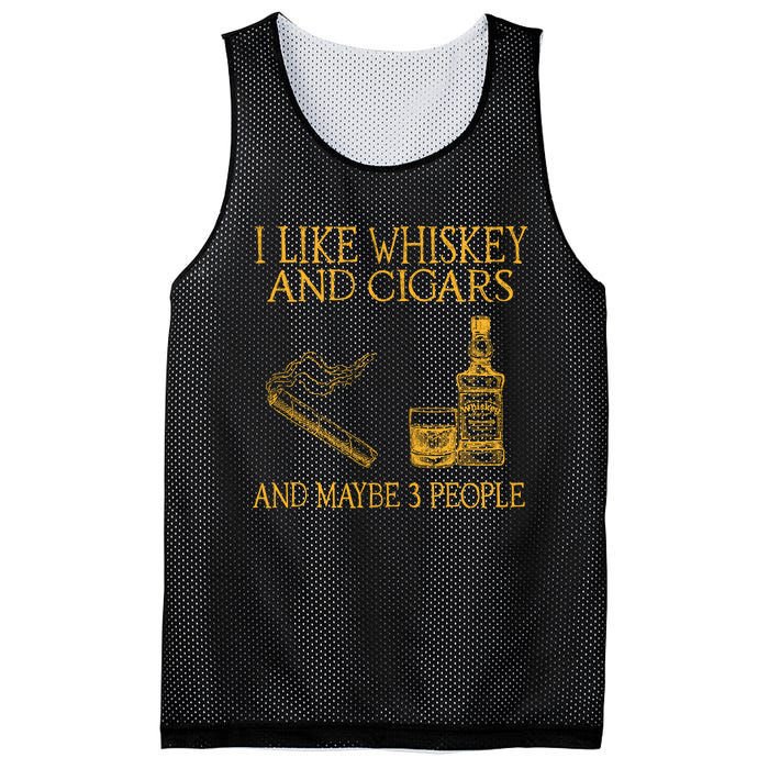 Retro I Like Whiskey And Cigars And Maybe 3 People Mesh Reversible Basketball Jersey Tank