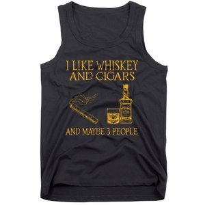 Retro I Like Whiskey And Cigars And Maybe 3 People Tank Top