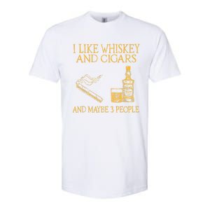 Retro I Like Whiskey And Cigars And Maybe 3 People Softstyle CVC T-Shirt