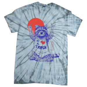 Raccoon I Love Trash Japanese Samurai Garbage Gang Tie-Dye T-Shirt